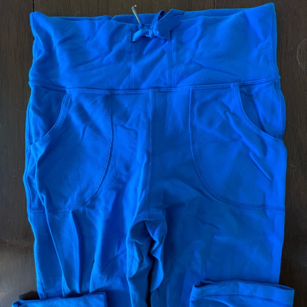 Lulu Lemon Cobalt Blue Pants with drawstring and pockets